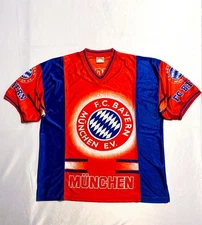 Vintage F.C. Bayern München Nutmeg Jersey XL Blue Red Soccer Germany Football