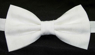 White Bow tie, Solid Color, Textured Snow White, Formals, Prom, Pre-tied Bow tie