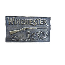 Vintage 70's Winchester Rifles Repeating Arms New Haven Conn Belt Buckle