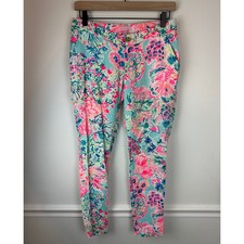 LILLY PULITZER Serene Blue Gypsea Alina Pants  Size 0