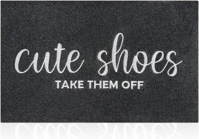 Welcome Mat Outdoor Entryway Cute Shoes Take Them Off Mats for Front Door with
