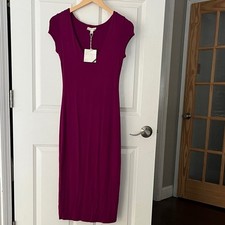 NWT See You Monday Midi Bodycon Wine Fuscia Midi Dress Sz Medium
