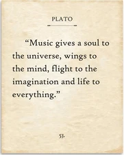 Plato Music Quote Poster Soul to the Universe 11x14 Unframed Print Art