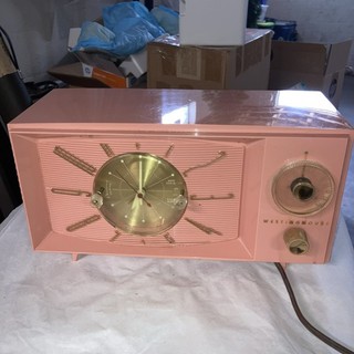 Pink Westinghouse Model H 545T5A Tube Clock Radio Parts Or Repair