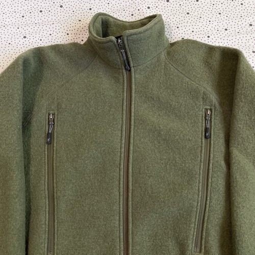 Vintage 1990's IBEX New Wool Heavy Full Zip Jacket Size L Green Outdoorsy - Bild 2 von 8