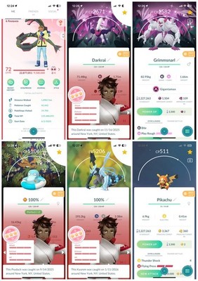 Poke Acc GO LvL 72 - Shundo Bg Darkrai - Shiny Location BG Pikachus - Flex 