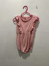 Kyte Baby Flutter Sleeve Bubble Romper • 12–18M • Blush Pink Bamboo Softness