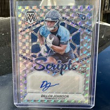 2024 Panini Mosaic Dillon Johnson RC Rookie Silver Scripts Auto Titans #RS-DJN