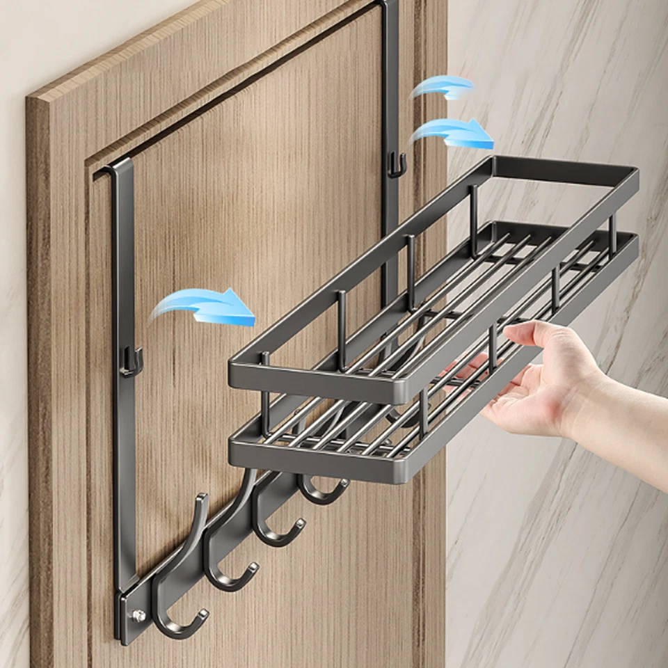 Металлический над дверью 6 крючков пальто полотенце одежды сумка вешалка стойка органайзер для ванной - Изображение 3 из 4