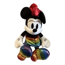 Disney Parks Minnie Mouse Rainbow Collection Pride Month 17" Plush 2021  No Tag