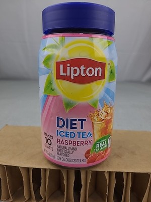 Lipton Iced Tea Mix Black Tea, Diet Raspberry Caffeinated Makes 10 Quarts