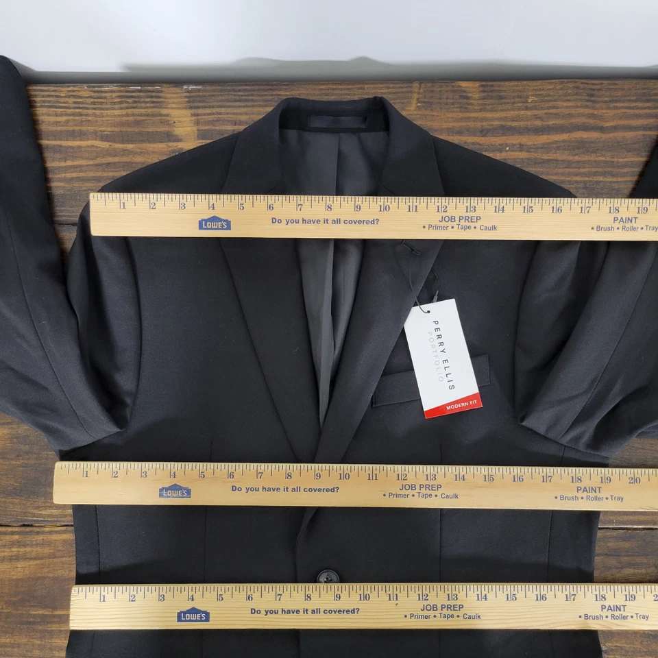 Perry Ellis Portfolio Men's Sport Coat Blazer Two Button Black Stretch 36S NEW - Image 3 of 4