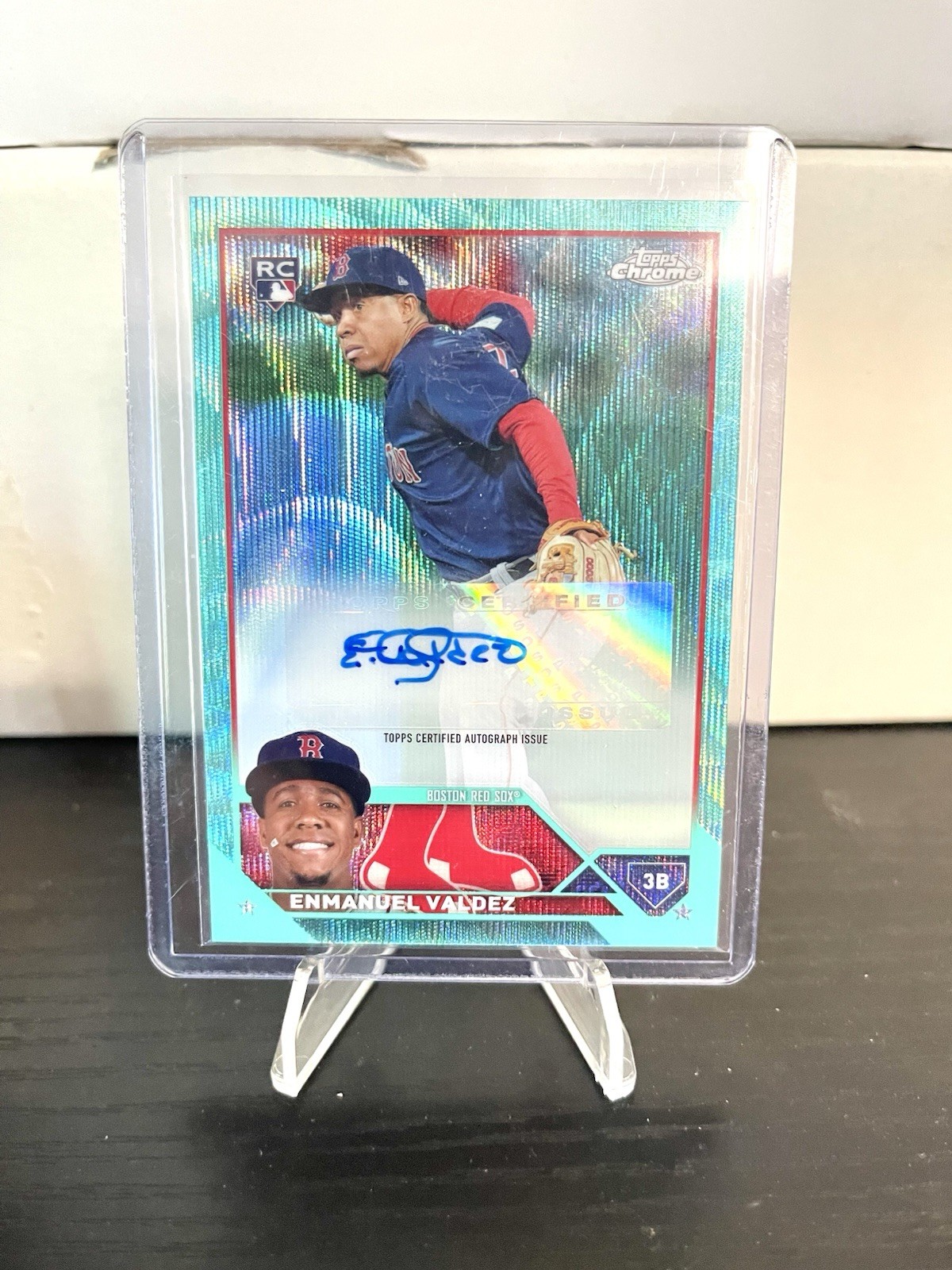 2023 Topps Chrome Update Series Enmanuel Valdez RC Auto #AC-EV Aqua Wave /199