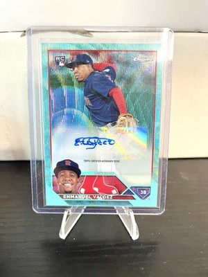 2023 Topps Chrome Update Series Enmanuel Valdez RC Auto #AC-EV Aqua Wave /199