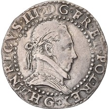 [#1508147] France, Henri III, Demi Franc, 1587, Poitiers, Silver, VF, Gadoury:48