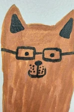 GAT ORIGINAL Painting 8x10 Canvas Dog In Glasses  Whimsical Cute Animals Puppy