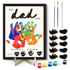 12'' Best Dad Ever Hands Down Craft Kit Gifts Ideas for Dad, DIY Handprint
