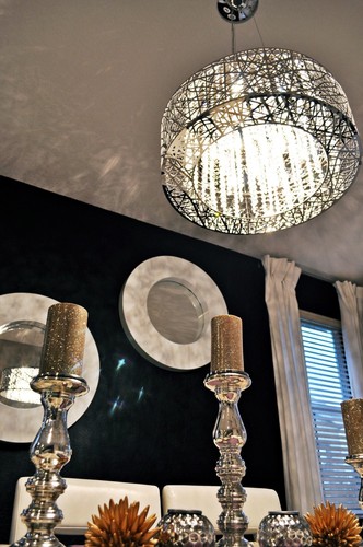 ET2 E21308-10/BUL Chrome Inca 23" Crystal Drum Pendant With Led Bulbs - Picture 8 of 9