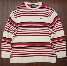South Pole Authentic Collection Y2K Red Knitted Striped Pullover Sweater Size L