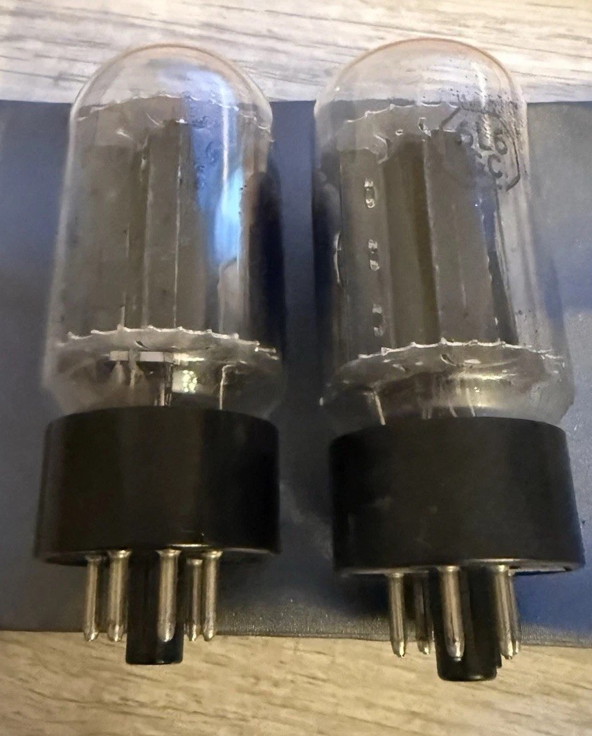 Premium Matched Pair Coveted Black Plates 6L6 GC STR Power Tubes Side D Getter