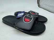 Champion Slides Flip Flop Unisex Black Comfort Sandals - 9 Men/ 11 Women