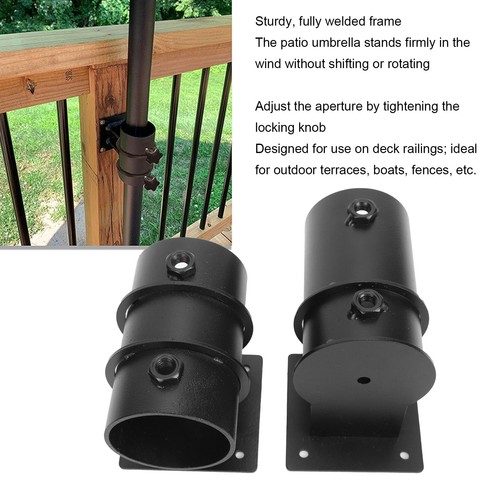 Patio Umbrella Holder For Deck Railing Metal Adjustable Patio Umbrella Clam JDPK - Picture 13 of 23