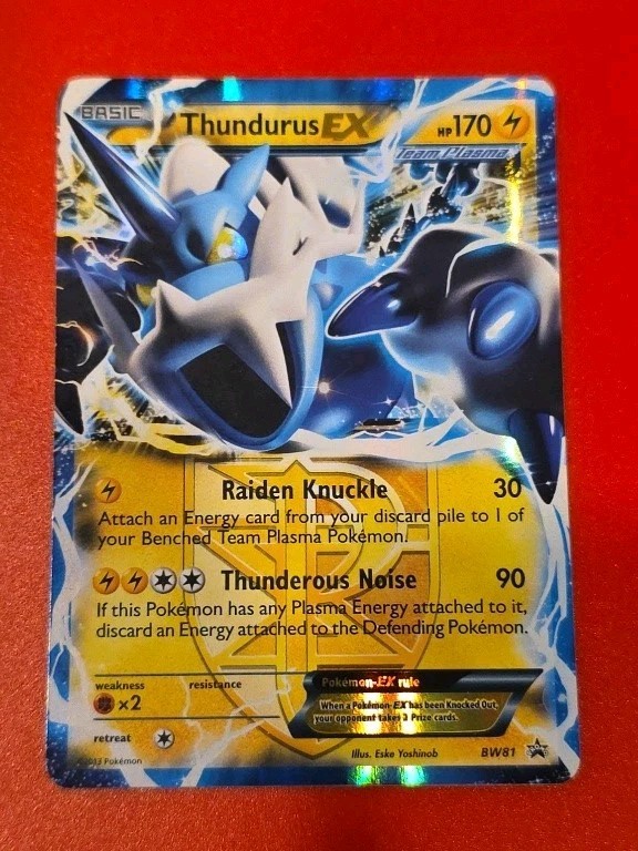 Thundurus EX BW81 Holo Black White Promo Card Pokemon 