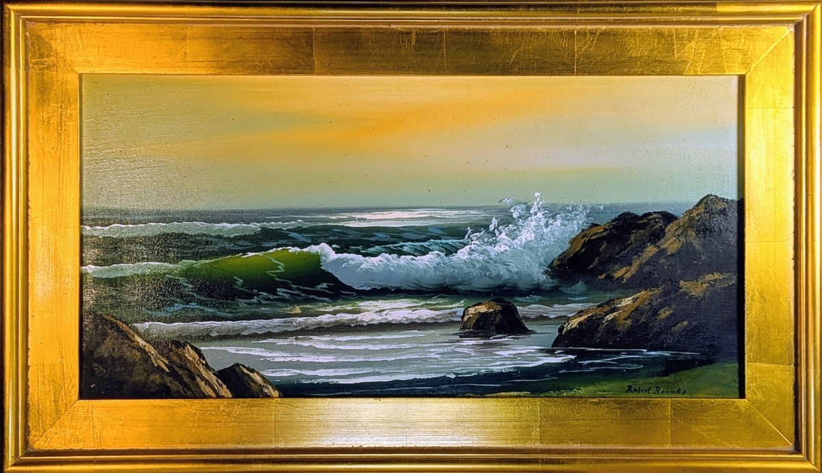 ロバート・ブルックス（Robert Brooks）風景画2点セット ROBERT BROOKS 1922-92 vintage Cape Cod oil canvas seascape