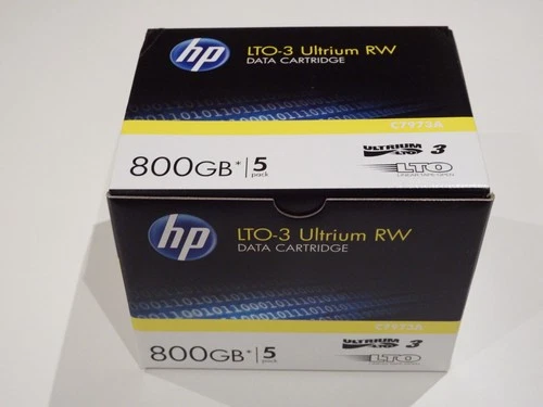 Box of 5 x HP LTO-3/Ultrium-3 Data Tapes/Cartridges 400GB/800GB C7973A NEW