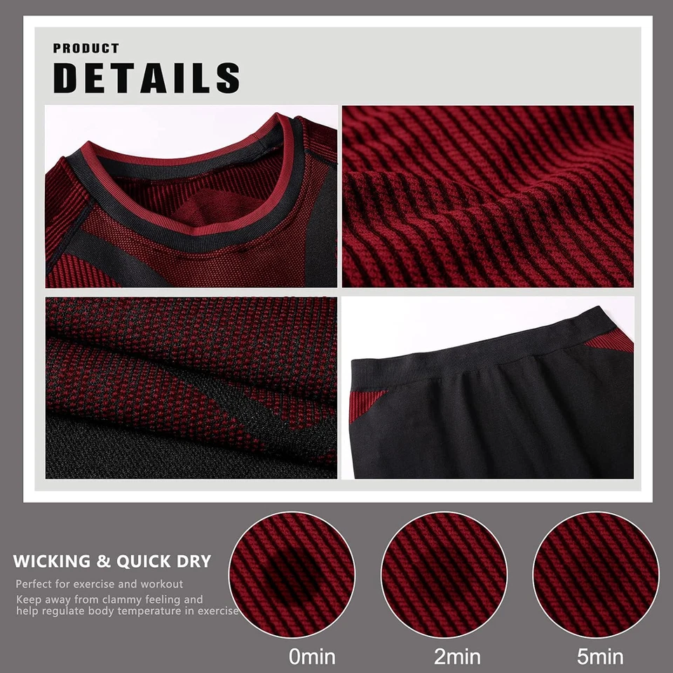 Biancheria Intima Termica Uomo, Intimo Termico Invernale Maglia Termici Pantalon - Immagine 3 di 4