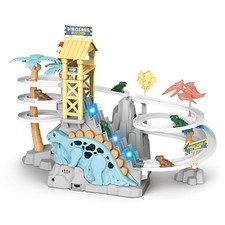Dinosaur Climbing Slide Toy, Dinosaur Race Track Game Set Dino Car Track Adve...