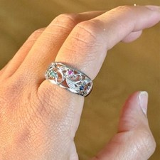 Vintage Avon Sterling Silver Gemstone Ring   ...