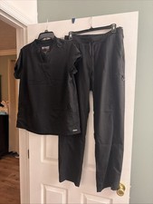 Black Grey  s Anatomy Barco Scrub Uniform Set medium