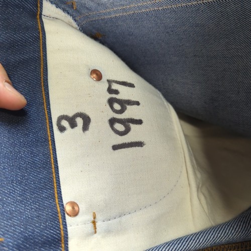 Vintage Plain Pockets Jeans Herren 32x29 Blau Bootcut Leg Raw JC Penney Denim Blend - Bild 19 von 22