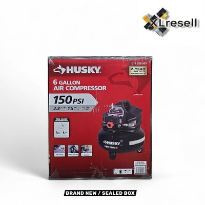 #ad Husky 6 Gal 150 PSI Oil Free Pancake Air Compressor Dual Gauges 2 Quick Couplers $109.90