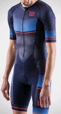Mens Triathlon Cycling Skin  Suit Size XL Blue Red