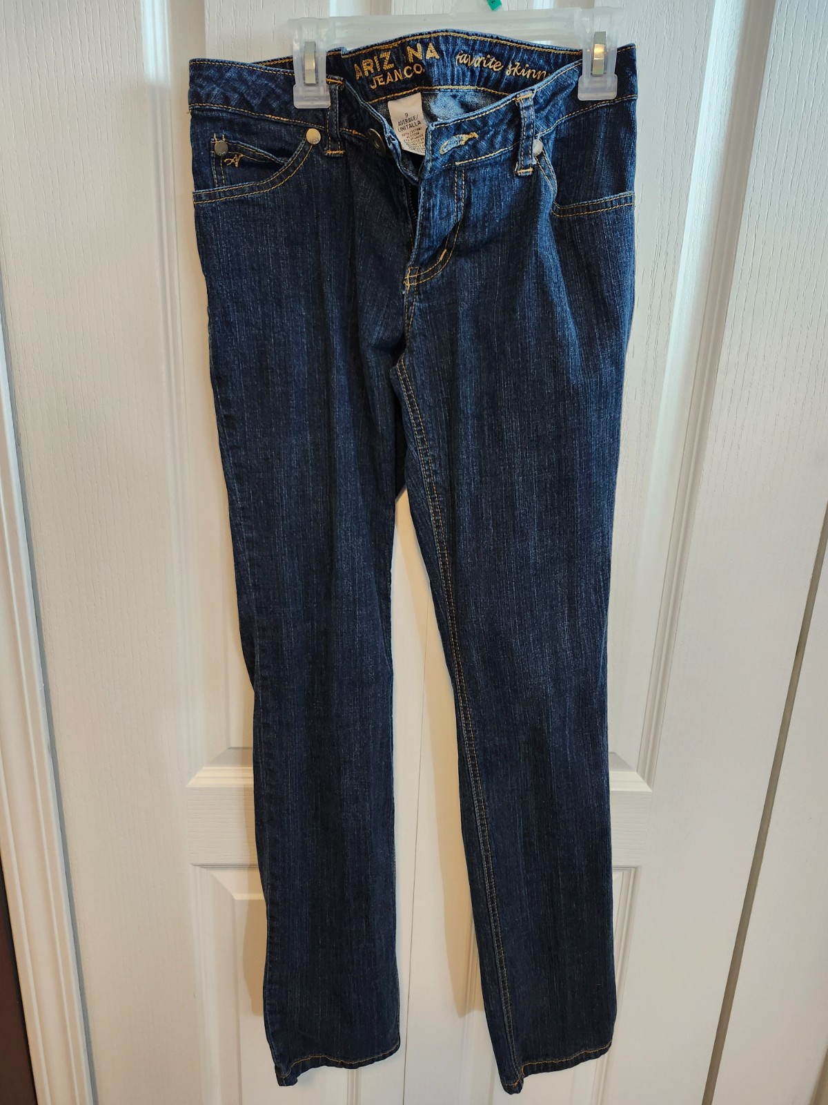 Arizona Jean Co Super Skinny Low Rise Jeans Size 9 Dark Wash Stretch Denim