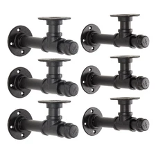 Industrial Pipe Shelf Bracket 6.7",Iron L Pipe Shelving Wall Floating Shelf B...