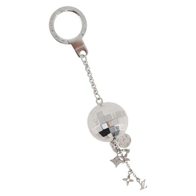 LOUIS VUITTON Mirror Ball Porte Cles Key Holder Silver M65378 LV Auth LNZ442
