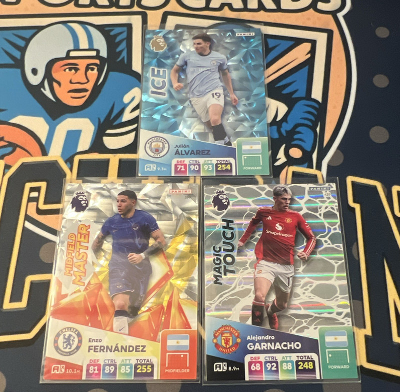 Panini Adrenalyn 2025 Premier League 3 Card Lot ICE Magic Touch Midfield