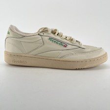 Reebok Club C 85 Vintage Mens Size 9 Cream Green Athletic Leather Shoes Sneakers