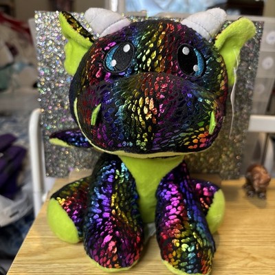 Fiesta Rainbow Tie Dye Sparkle DAKEN Dragon 10.5'' Plush Stuffed Animal w Tag