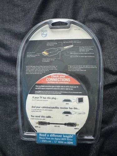 Philips PXT1196 24K Gold HDMI/DVI Conversion Cable 6ft PXT1000 High Performance - Image 3 of 4