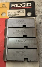 RIDGID 47770 HIGH SPEED UNV DIE SET 1" - 2" HSS NPT RIGHT HAND See Photos NOS