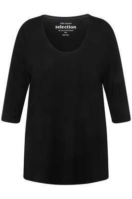 Ulla Popken Damen große Größen Shirt tiefer Rundhalsausschnitt 3 4 Arm 820859