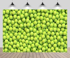 7x5ft Tennis Balls Backdrop Green Tennis Balls Sports Theme Stadium Game Back...