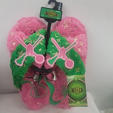 Wicked Movie Plush Slippers Pink  Green ELPHABA GLENDA Defy Gravity Womans 7-8