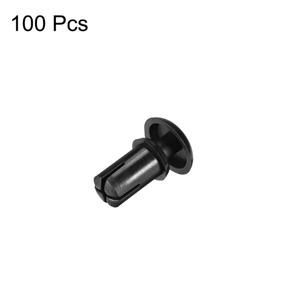 Push Clip Rivet 4mm x 6mm PCB Circuit Panel Nylon Fastener Black 100 Pcs - image 3 of 3