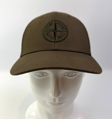 Stone Island Compass Logo Cap Brown One Size Authentic
