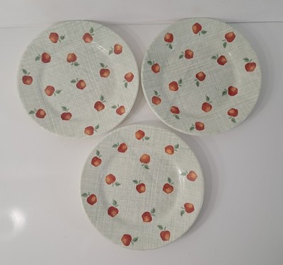 Vintage Corelle Luxe Corning Apple Plates 3 Salad 8 3/8''D Dessert Bread USA 